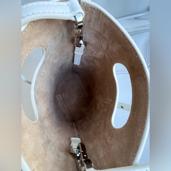 Alaïa Folded Small Leather Tote Bag- Blanc Optique - Picture 11 of 15